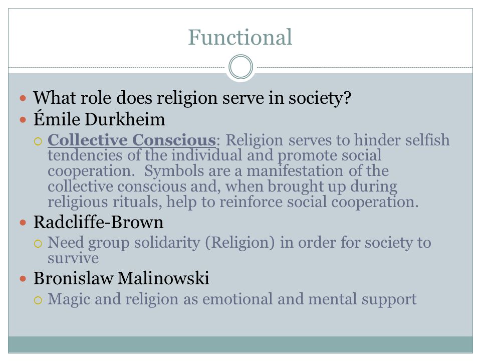 Religion contributes to social order do